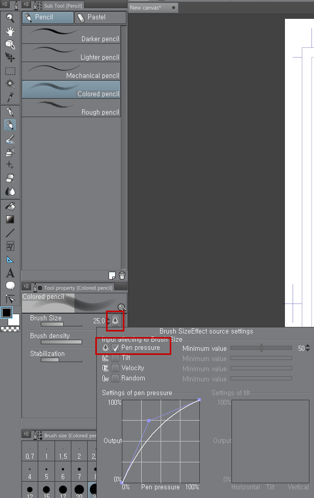 Sunnysidesoft Pressure Sensitivity Setting For Clip Studio Paint Manga Studio